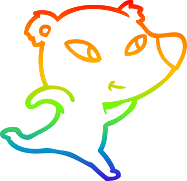 Gökkuşağı gradyan çizgisi bir insan tarafından çizilmiş şirin bir kutup ayısının çizimi