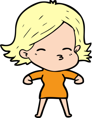 Bir insan tarafından çizilmiş karikatür kadın.