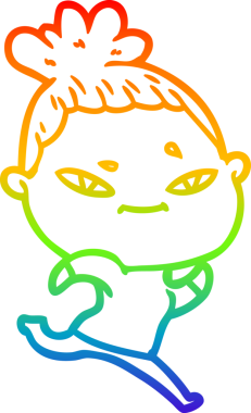 gökkuşağı gradyan çizimi bir insan tarafından çizilmiş bir karikatür kadın