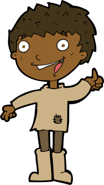 Bir insan tarafından çizilmiş heyecanlı bir çocuk.