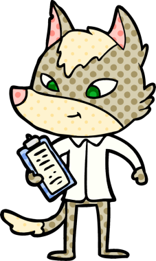 Bir insan tarafından çizilmiş dost canlısı bir kurt yönetmeni.