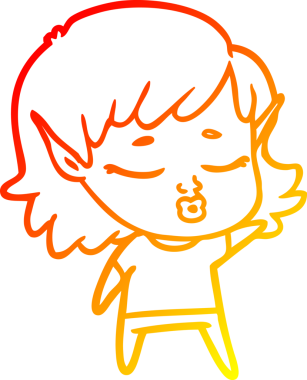 Bir insan tarafından çizilmiş güzel bir elf kızı çizimi.