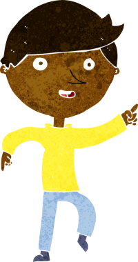 Bir insan tarafından çizilmiş mutlu çocuk çizgi filmi.