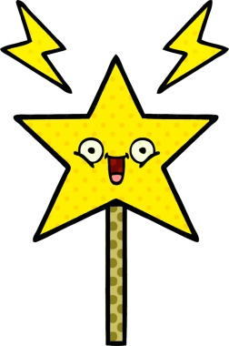 Bir insan tarafından çizilmiş sihirli değnek çizgi romanı.