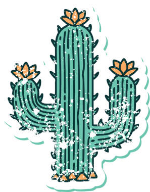 Bir insan tarafından çizilmiş bir kaktüsün sembolik dövmesi.