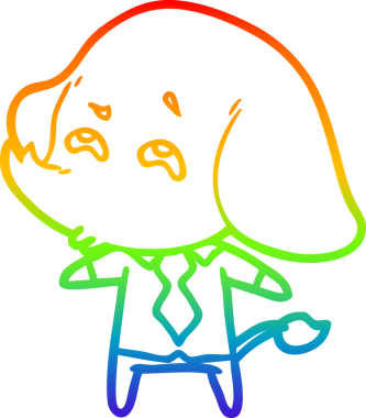 Bir insan tarafından çizilmiş bir fil patronunun çizdiği gökkuşağı gradyan çizgisi.