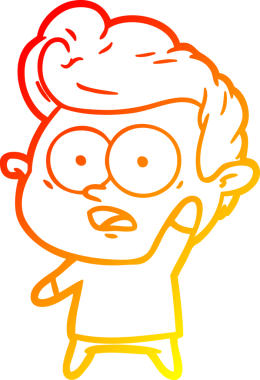 Bir çizgi film karakterinin insan tarafından çizilmiş sıcak çizgi çizimi.