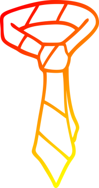 Bir insan tarafından çizilen çizgi film kravatının sıcak gradyan çizgisi