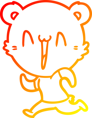 Bir insan tarafından çizilmiş koşu ayısının sıcak çizgi çizimi