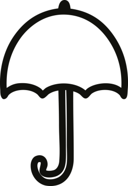 Bir insan tarafından çizilmiş şemsiye simgesini aç