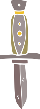 Bir insan tarafından çizilmiş karalama dövme hançeri sembolü.