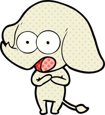 Bir insan tarafından çizilmiş şirin bir fil.