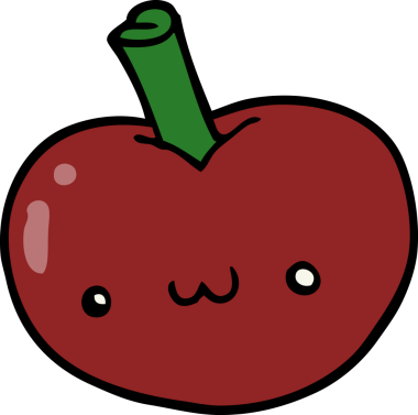 bir insan tarafından çizilmiş elma karikatürü