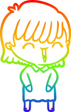 gökkuşağı gradyan çizimi bir insan tarafından çizilmiş bir karikatür kadın