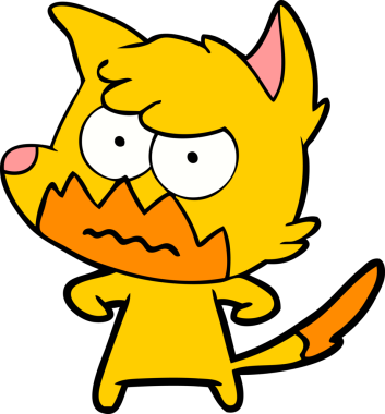 Bir insan tarafından çizilmiş tilki çizgi film karakteri