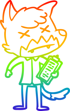 Gökkuşağı gradyan çizgi çizimi Bir insan tarafından çizilmiş ölü tilki