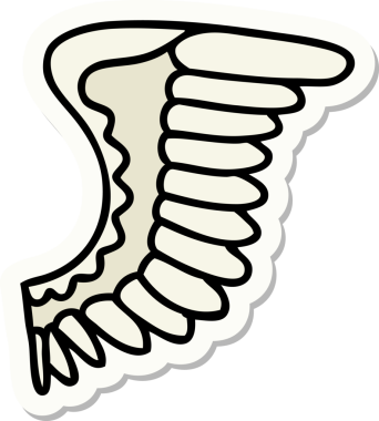 Bir insan tarafından çizilmiş geleneksel bir kanat dövmesi.