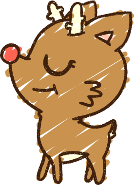 Bir insan tarafından çizilmiş ren geyiği tebeşiri.