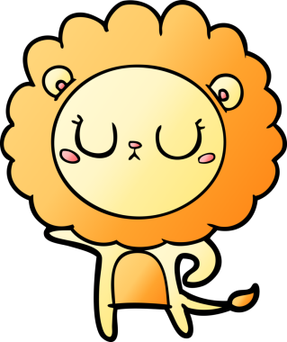 Bir insan tarafından çizilmiş çizgi film aslanı.