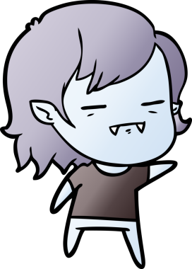 Bir insan tarafından çizilmiş ölümsüz vampir kız çizgi filmi.