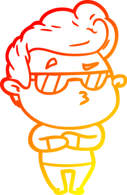 Bir insan tarafından çizilen karikatür karikatürünün sıcak çizgi çizimi.