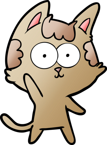 Bir insan tarafından çizilmiş mutlu çizgi film kedisi.