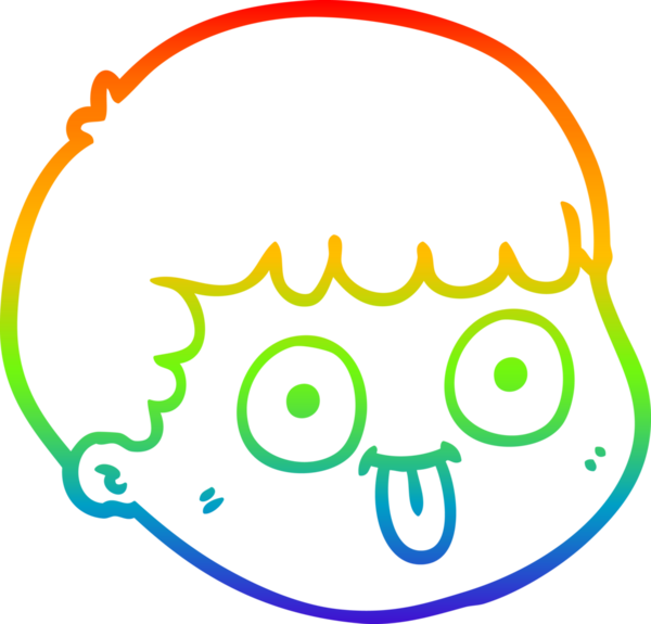 gökkuşağı gradyan çizgi çizimi bir insan tarafından çizilmiş bir erkek yüzü