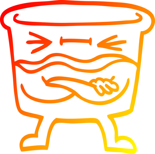 Bir insan tarafından çizilmiş viski bardağının sıcak gradyan çizgisi.