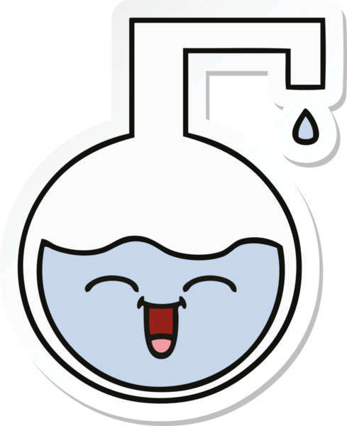 Bir insan tarafından çizilmiş şirin bir karikatür bilim deneyinin çıkartması.