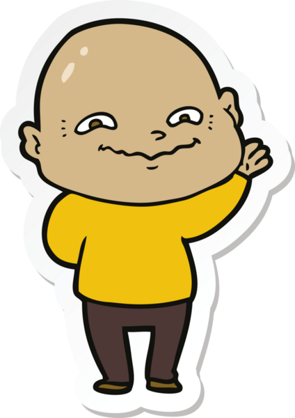 Bir insan tarafından çizilmiş garip bir adamın çıkartması.