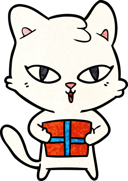 Bir insan tarafından çizilmiş çizgi film kedisi.