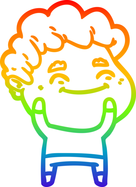 Bir insan tarafından çizilmiş gökkuşağı gradyan çizgi çizimi.