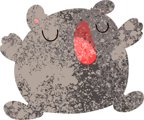 Bir insan tarafından çizilmiş garip çizim tarzı şarkı söyleyen ayı.