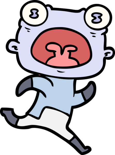 Bir insan tarafından çizilmiş garip bir uzaylı çizgi filmi.