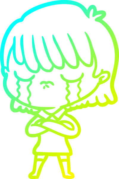 Bir insan tarafından çizilmiş ağlayan bir karikatür çizimi.