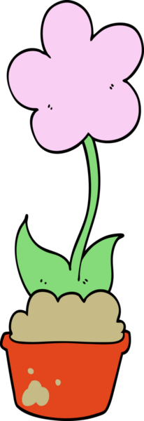 Bir insan tarafından çizilmiş sevimli karikatür çiçeği.