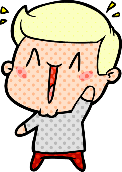 Bir insan tarafından çizilmiş heyecanlı bir çizgi film.