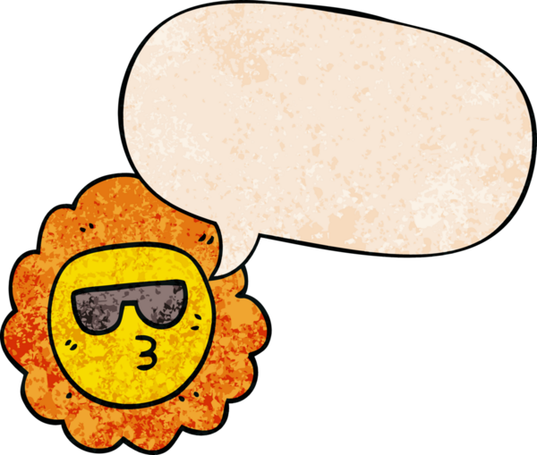 bir insan tarafından çizilmiş, konuşma baloncuklu ayçiçeği çizimi.