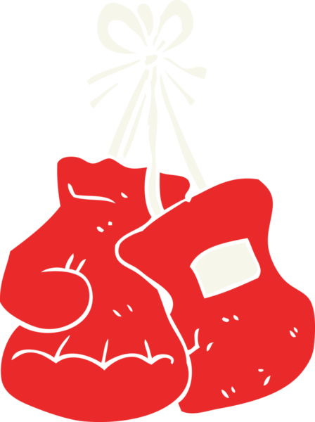 Bir insan tarafından çizilmiş boks eldivenlerinin düz renk çizimi