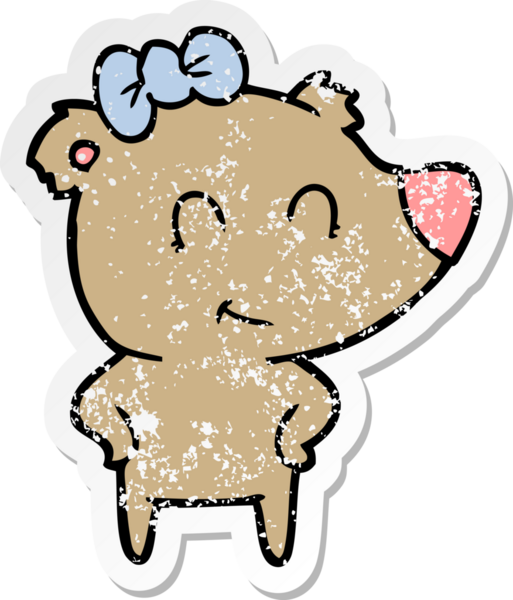 Bir insan tarafından çizilmiş dişi ayı karikatürü.