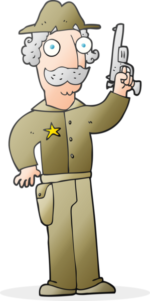 Bir insan tarafından çizilmiş karikatür şerifi.