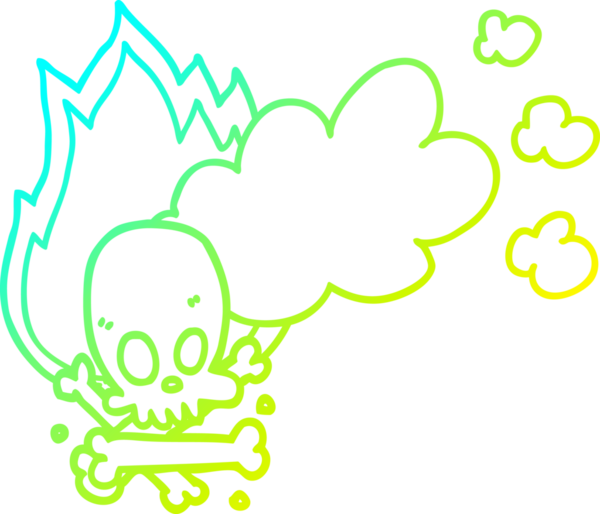 Bir insan tarafından çizilmiş soğuk gradyan bir çizgi film çizimi.