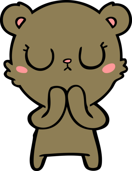 Bir insan tarafından çizilmiş barışçıl ayı yavrusu.