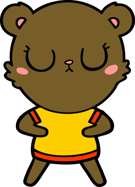 Bir insan tarafından çizilmiş barışçıl çizgi film ayısı.