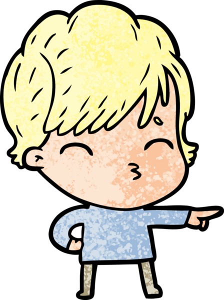 Bir insan tarafından çizilmiş bir çizgi film kadını.