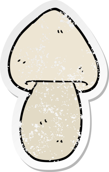 Bir insan tarafından çizilmiş karikatür mantarının sıkıntılı çıkartması