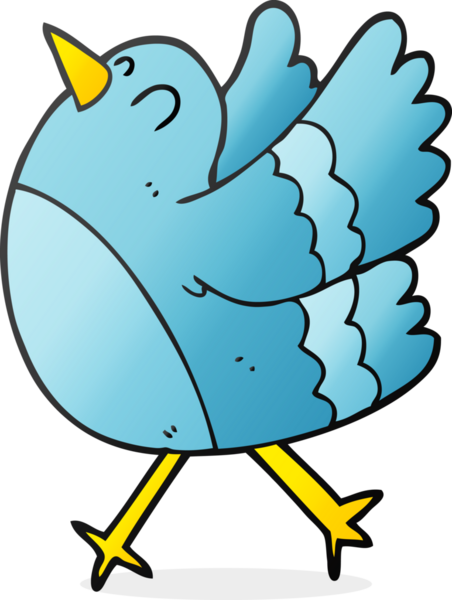 Bir insan tarafından çizilmiş serbest çizim mutlu kuş.