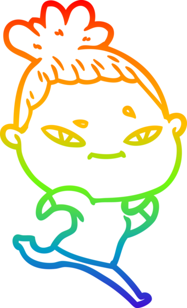 gökkuşağı gradyan çizimi bir insan tarafından çizilmiş bir karikatür kadın