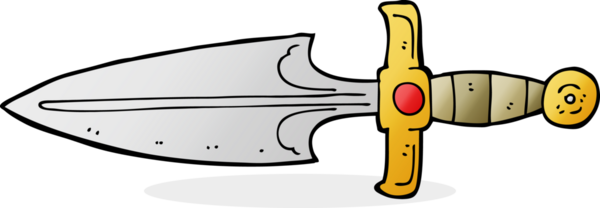 Bir insan tarafından çizilmiş çizgi film hançeri.