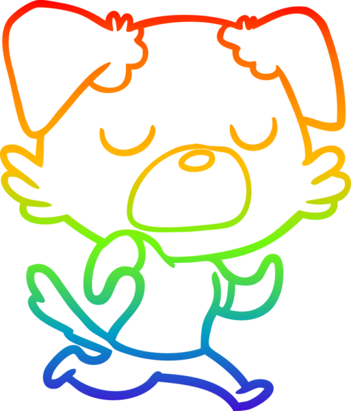 gökkuşağı gradyan çizimi bir insan tarafından çizilen çizgi köpek çizimi